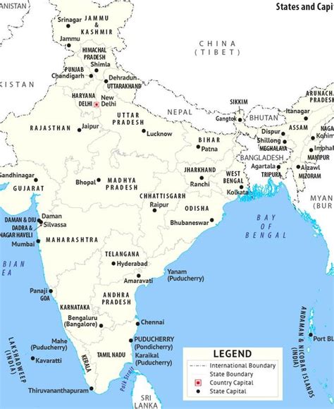 States And Capitals Map Of India In India Map States And Capitals Map