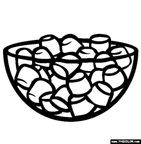 Cute Marshmallow Coloring Pages