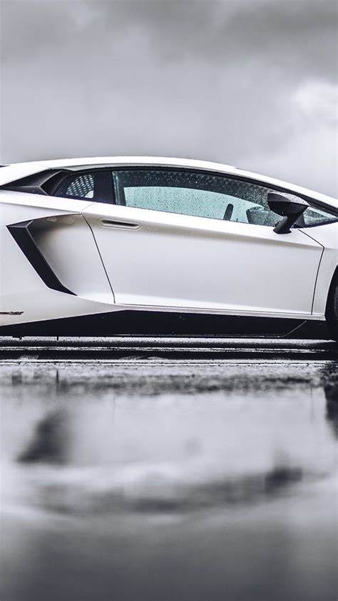 White Lamborghini Aventador Supercar Backiee