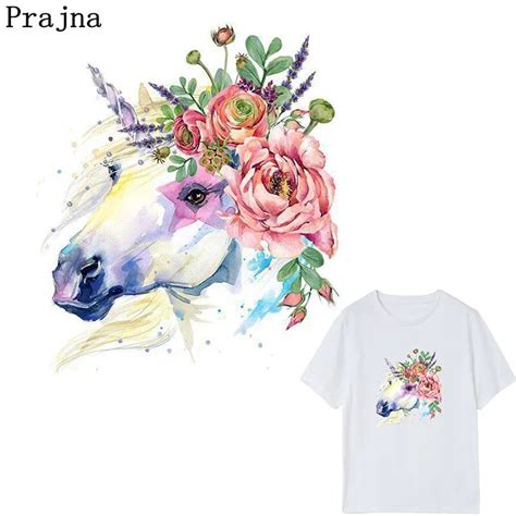 Prajna Watercolor Unicorn T Shirt Diy Heat Transfers Clothes Grade A