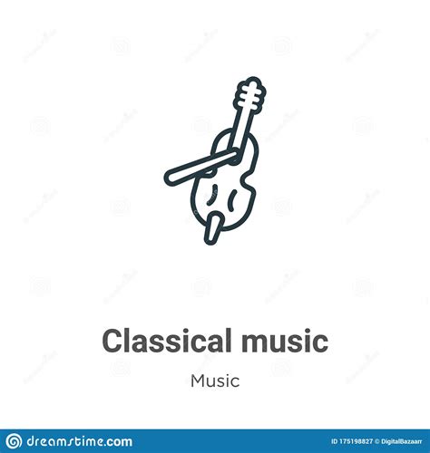 Classical Music Outline Vector Icon Thin Line Black Classical Music