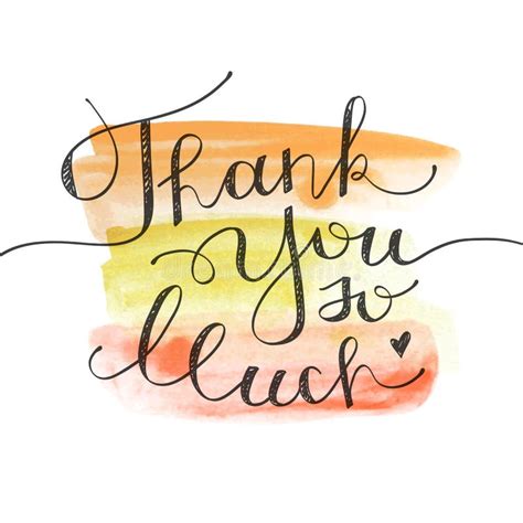 Thank You So Much Cute Greeting Card Stock Vector Illustration Of
