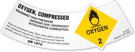Oxygen Compressed Gas Cylinder Shoulder Label Sku Lb 1963