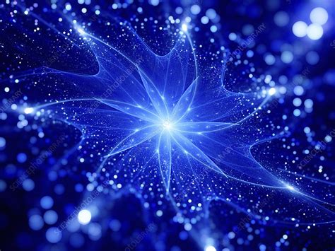 Magical Glowing Star Fractal Artwork Abstract Illustration Stock