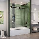 Why choose a glass sliding door? MAAX Luminescence 59 in. x 57-1/2 in. Frameless Sliding ...