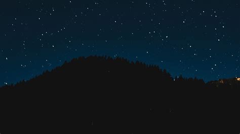 Download Wallpaper 2560x1440 Starry Sky Night Trees Stars Shine Sky Widescreen 169 Hd
