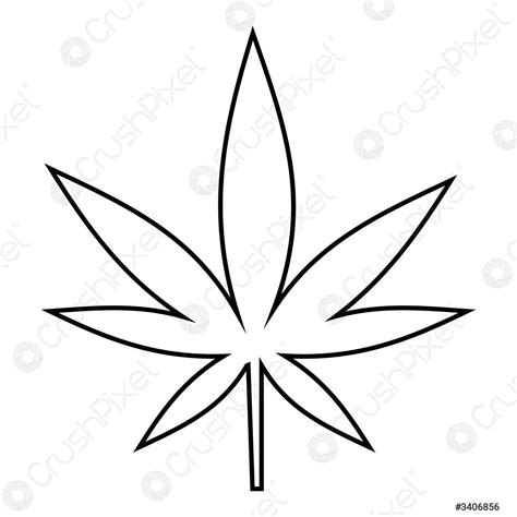 Icono de hoja de cannabis, estilo de contorno - vector de stock 3406856