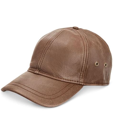 Stetson Mens Leather Baseball Cap In Brown For Men Lyst