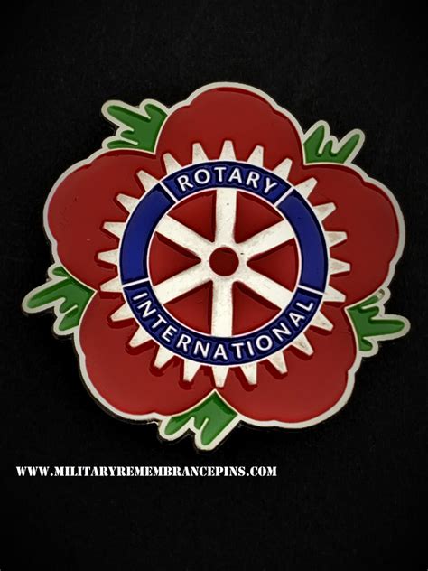 Rotary International Remembrance Flower Lapel Pin Military