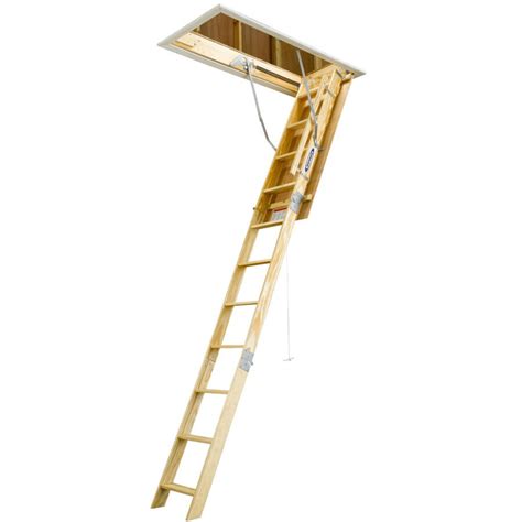 Werner W 875 Ft To 1033 Ft Wood Folding Attic Ladder At
