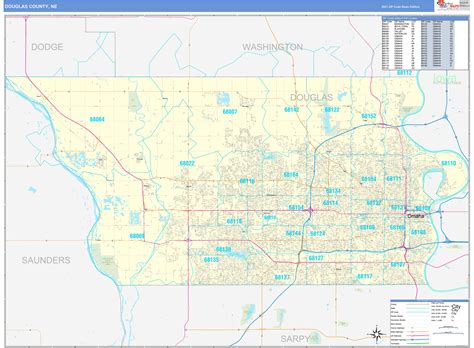 Douglas County Ne Wall Map Color Cast Style By Marketmaps | Images and