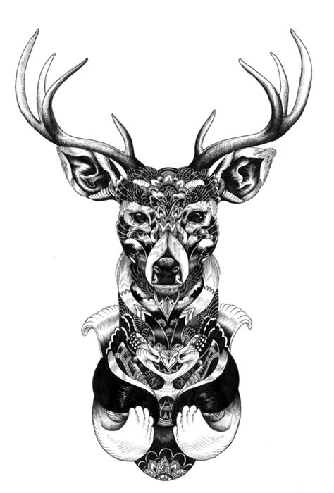 Broutilles Art Deer Tattoo Illustration Art