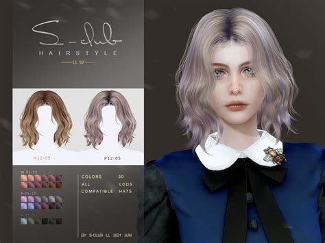Mi Long Hair Wavy Hair For Female Lilis By S Club The Sims 4 Catalog