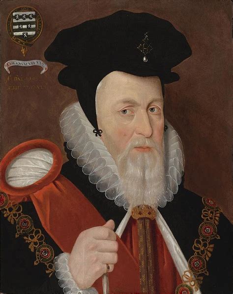 William Cecil 1st Baron Burghley Lord High Treasurer Of England Oil On
