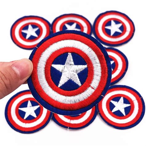 10pcs Captain America Clothes Embroidered Iron On Patches For Clothing