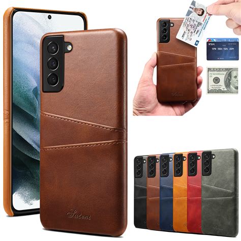 For Samsung Galaxy S21 Plus Note 20 Ultra Card Holder Leather Back Case