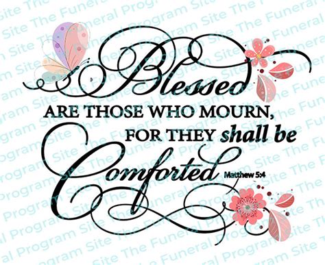 Blessed Are Those Who Mourn Funeral Bible Verses Word Art