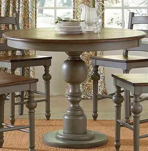 Round pub table is considerably to be placed in your house kitchen to complete your kitchen. Counter Height Round Table And Chairs (With images ...
