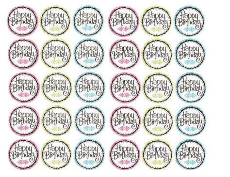 Print the { happy birthday cupcake toppers } here. Happy Birthday - pick toppers- free printable | Happy birthday cake topper, Happy birthday ...
