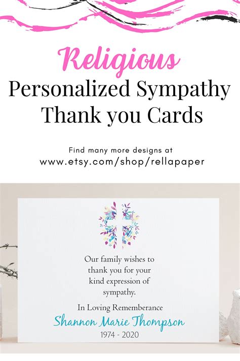 Sympathy Acknowledgement Card Christian Thank You Cards For A Funeral
