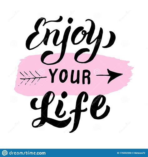Enjoy Your Life Text Stickertrendy Lettering Poster Design Postcard