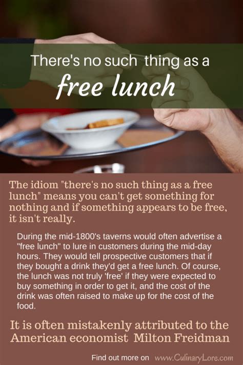 ‘theres No Such Thing As A Free Lunch Origin Culinarylore