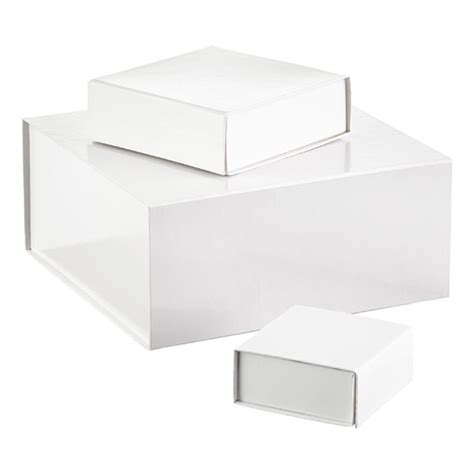Double layers round rose gift box chocolate boxes decor container supplies smart. Glossy White Collapsible Gift Boxes | The Container Store