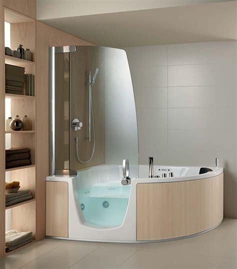 Bathtub ，massage bathtub，acrylic bathtub，whirlpool bathtub，jacuzzi，tub bath tub，hot tub. Corner Whirlpool Shower Combo by Teuco