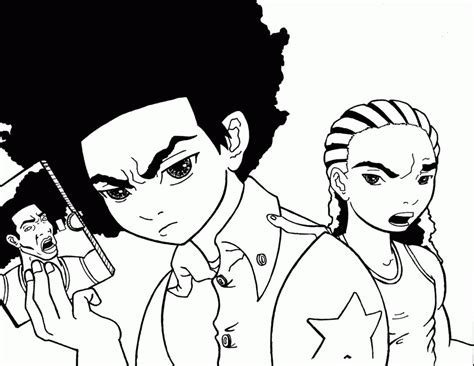 Boondocks coloring pages jazmine kiss huey 17. Boondocks Coloring Pages 164 | Free Printable Coloring ...