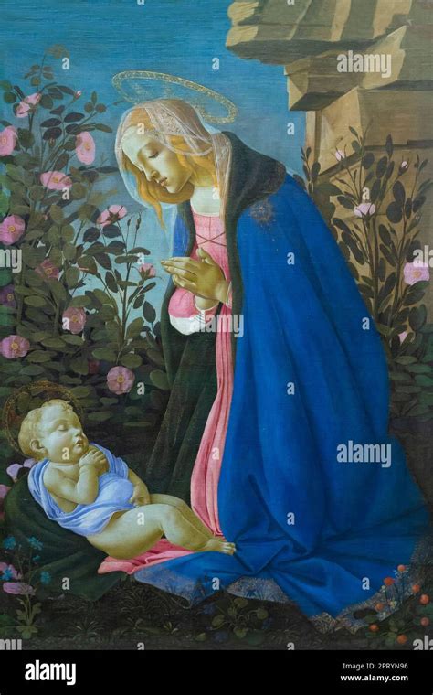 The Virgin Adoring The Sleeping Christ Child Sandro Botticelli Circa