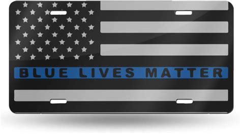 C59khk76 Blue Lives Matter Thin Blue Line Flag License