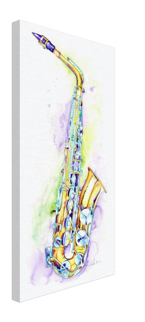 Alto Saxophone Wall Art Colorful Jazz Sax Watercolor Art Jamie Hansen Art