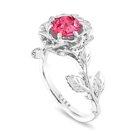 pink sapphire flower engagement ring rose floral ring unique 1 08 carat platinum handmade