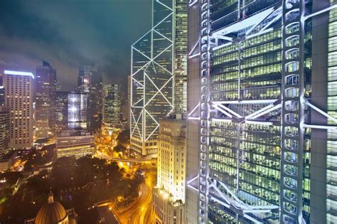 Free Stock Photo Of High Rise Glass Buildings During Night Time