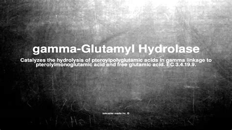 Medical Vocabulary What Does Gamma Glutamyl Hydrolase Mean Youtube