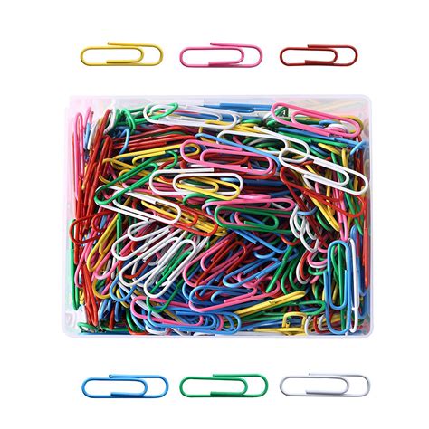 33mm Company Office Paper Clips 500 Pcs Per Box Assorted Colors In