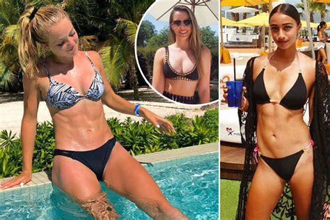 Britains Female Tennis Stars Show Off Beach Bods In Bikinis As They Prove To Be A Smash Hit On