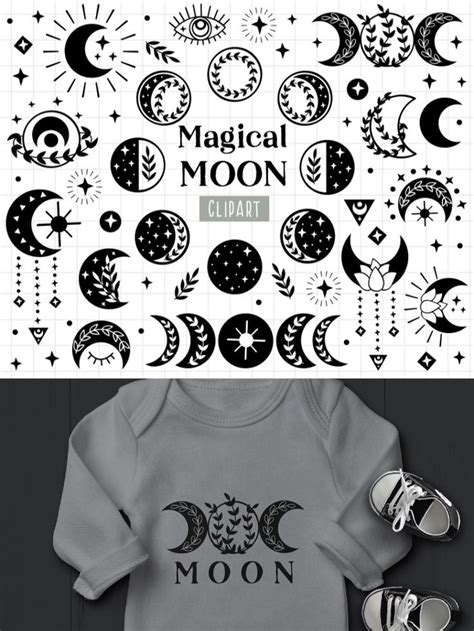 Celestial Svg Moon Phase Svg Moon Svg Files Black And White Etsy