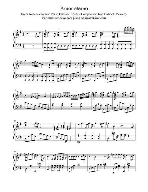 Amor Eterno Sheet Music For Piano Solo