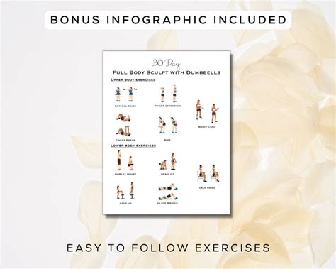 30 Day Full Body Workout With Dumbbells Printable Bonus Infographic
