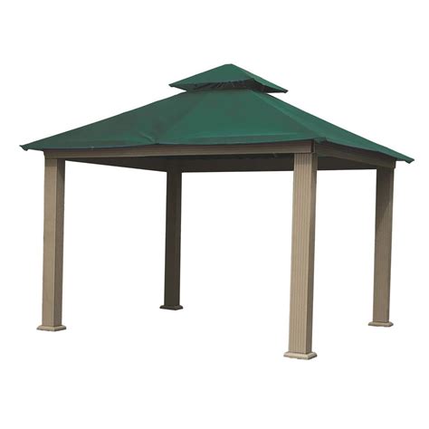 Replacement canopy for masley gazebo. 12 ft. x 12 ft. ACACIA Aluminum Gazebo with Green Canopy ...