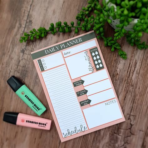 A5 Daily Planner Schedule Aesthetic Notepad Lifestyle Etsy