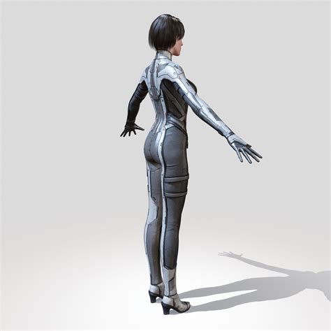 3d model sci fi girl vr ar low poly rigged cgtrader