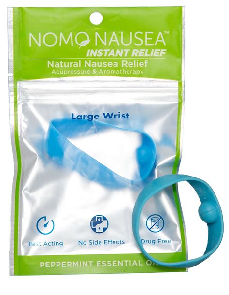 Nomo Nausea Instant Relief Large Blue Aromatherapy Anti Nausea Bands With Acupressure