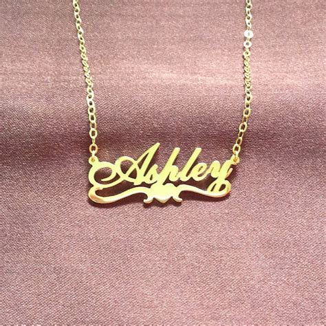 Rose Gold Name Necklace Name Necklace Cursive Name Necklace Etsy