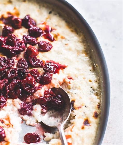 Creamy Baked Rice Pudding With Tart Cherries