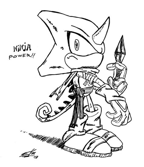 Sonic Espio Coloring Chameleon Printable Drawing Coloriage Games