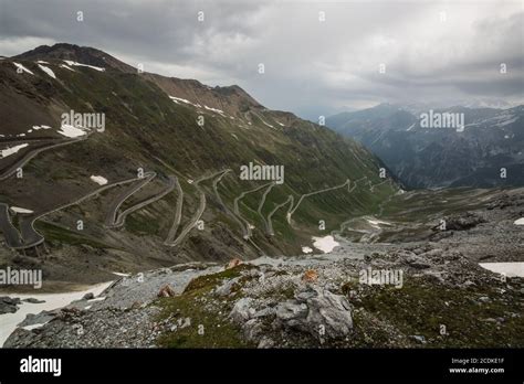 Passo Dello Stelvio Mountain Pass Road Stock Photo Alamy