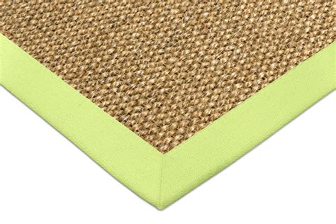 Ein solcher teppich, zum beispiel in pastellgrün, wirkt gleichzeitig ein wenig femininer und verspielter. Sisal Teppich Macao Baumwollbordüre hellgrün