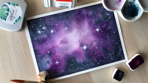 Learn To Paint An Easy Galaxy With Watercolors Using Only Two Colors